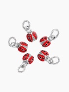Шарм подвеска «Божья» коровка, красная в серебре - Фото 2