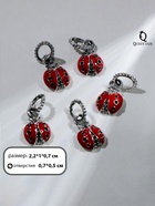 Подвеска «Божья» коровка, красная в серебре - Фото 6