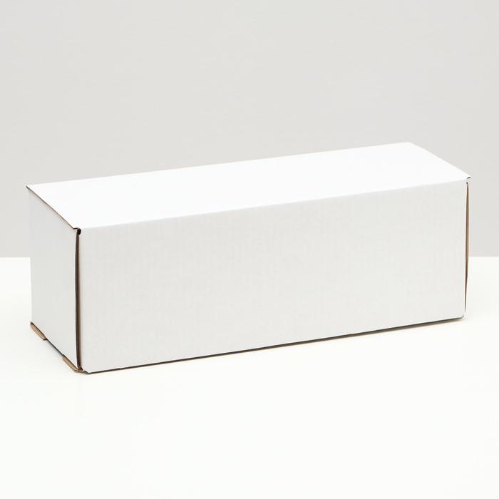 Коробка складная под бутылку, без печати, белая, 12 х 33,6 х 12 см, - Фото 1