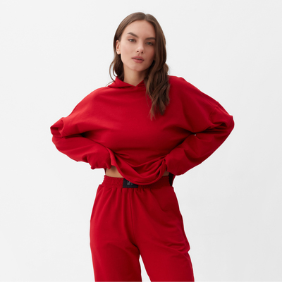 Костюм женский спортивный (толстовка, брюки) MIST, размер 40-42, красный
