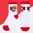 Носки новогодние детские "Тигр" р-р 14-16, белый 7023946