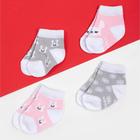 Набор новогодних носков для девочки Крошка Я «Зайчик», 4 пары, 6-8 см - Фото 2