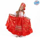 Карнавальный костюм «Кадриль красная», платье, кокошник, р. 32, рост 122-128 см - фото 4607550