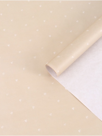 Бумага упаковочная крафтовая «Сердца», 70 х 100 см