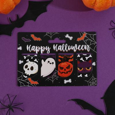 Закладки магнитные для книг, 4 шт «Happy Halloween»