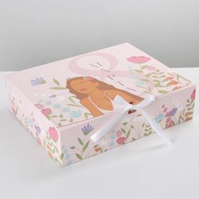 Коробка подарочная складная, упаковка, «8 марта, Girl», 31 х 24.5 х 8 см