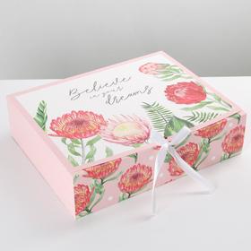 Коробка подарочная складная, упаковка, «Цветы», 31 х 24.5 х 8 см