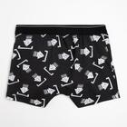 Трусы боксеры для мальчика, цвет чёрный/белый, рост 164 см - фото 35241119