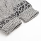 Перчатки женские из монгольской шерсти, цвет серый/узор, размер 6,5-7,5 - фото 52253883