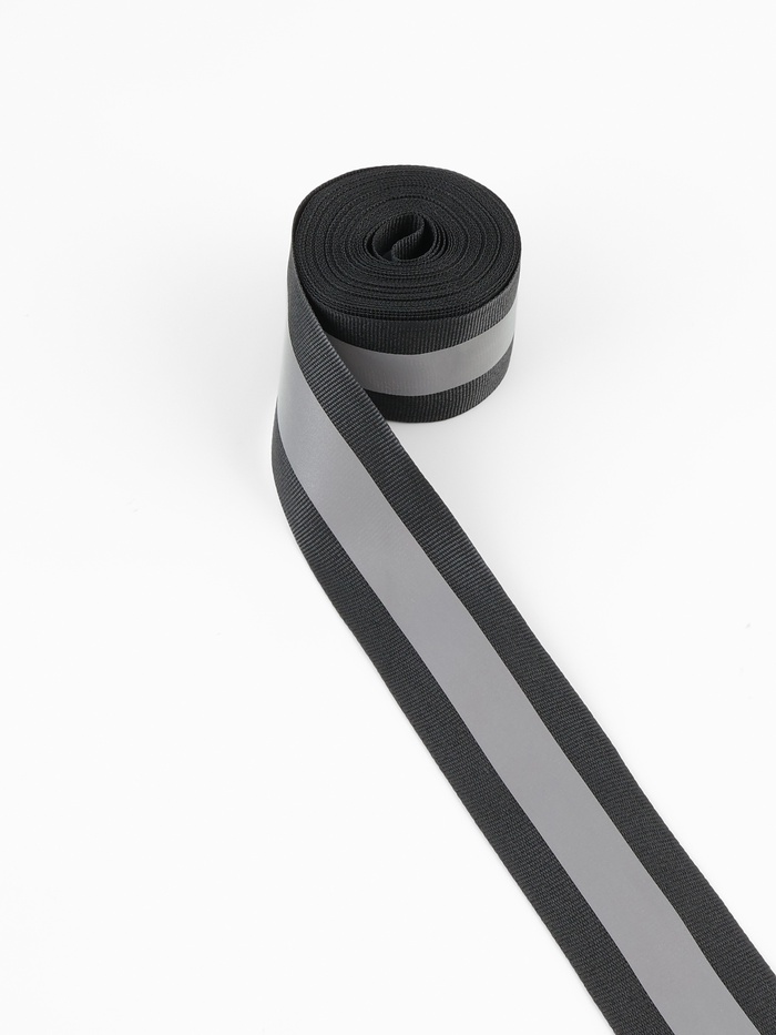 Светоотражающая лента стропа, 40 мм, 5±1 м, чёрная