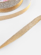 Лента парчовая, 10 мм, 23±1 м, бежевая №035 - Фото 3