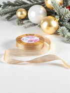 Лента парчовая, 20 мм, 23±1 м, бежевая №035 - Фото 2