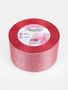 Лента парчовая, 50 мм, 23±1 м, красная №039 - Фото 4