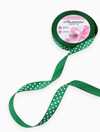 Лента атласная «Горох», 15 мм × 23±1 м, тёмно-зелёная №049 - Фото 2