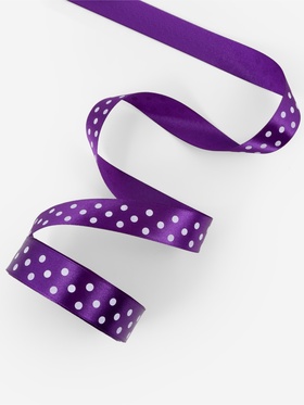 Лента атласная «Горох», 25 мм, 23±1 м, фиолетовая №154 (комплект 2 шт)