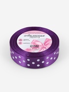Лента атласная «Горох», 25 мм, 23±1 м, фиолетовая №154 (комплект 2 шт) - фото 59771147