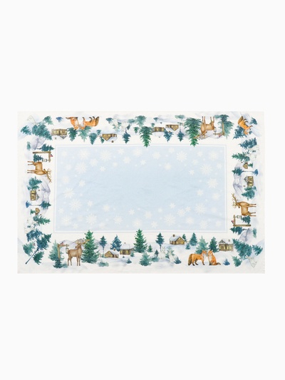 Скатерть новогодняя Этель "Forest animals" Скатерть новогодняя 150х220 +/-3см с ГМВО, 100%хл, саржа 190гр/м2