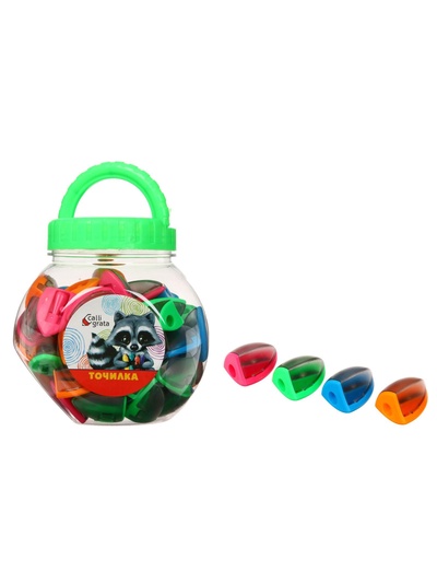 Точилка с контейнером "Конус", корпус МИКС