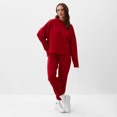 Спортивный костюм женский (толстовка, брюки) MIST, размер 48-50, красный