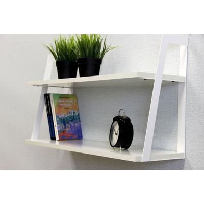 Полка настенная Лофт-2, 688х223х400, Белый/Белый глянец