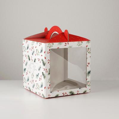 Коробка кондитерская с окном, сундук, «Happy New Year», 20 х 20 х 20 см, Новый год