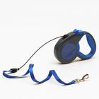 Рулетка "Пижон" светоотражающая, 5 м, до 25 кг, трос, прорезиненная ручка, голубая - Фото 2