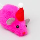 Игрушка для кошек "Мышонок в колпаке", с шуршащим наполнителем и кошачьей мятой, розовая - Фото 4