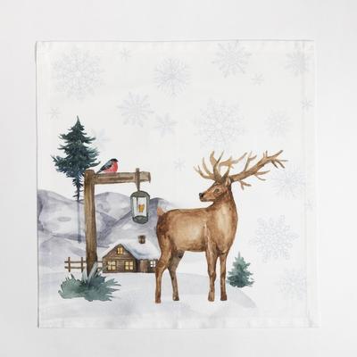Набор новогодний «Этель» Forest animals: скатерть 150×220±3 см с ГМВО, салфетки 40×40 см-12 шт.