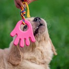Игрушка жевательная с канатом для собак "Ладошка", 10 см, розовая - Фото 5