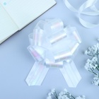 Подарочный бант - шар №5 перламутровый, белый, для упаковки подарков - Фото 3