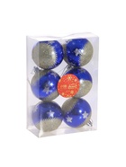 Ёлочные игрушки «Сказочная ночь», шары новогодние, набор 6 шт., d=6 см, золотисто - синий 6536800