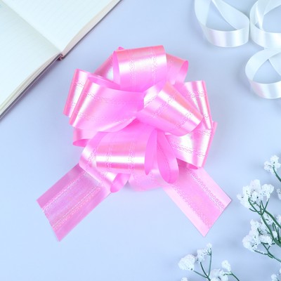 Подарочный бант - шар №5 перламутровый, розовый, для упаковки подарков
