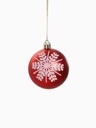 Ёлочные игрушки «Снежинки ассорти», шары новогодние, d=6 см, набор 6 шт., красный - Фото 5