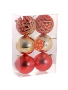 Ёлочные игрушки «Беата сеточка», шары новогодние, d=8 см, набор 6 шт., золотисто-красный - Фото 6
