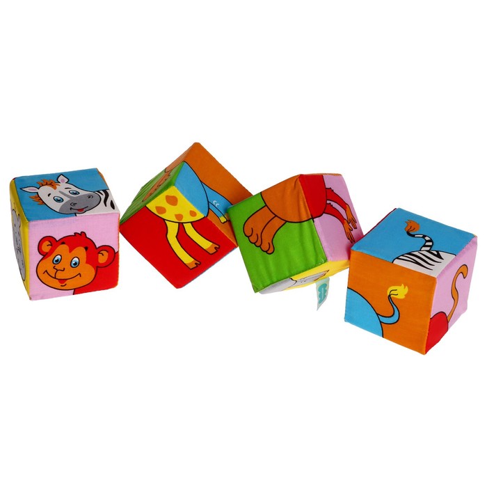 Набор развивающих мягких кубиков «Собери картинку. Животные 2» - фото 1908213076