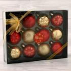 Ёлочные игрушки «Снежная феерия ассорти узоры», шары новогодние, d=6 см, набор 12 шт., золотисто-красный - Фото 2