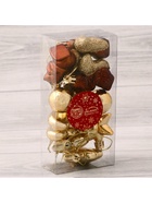 Ёлочные игрушки «Диско», шары новогодние, набор 12 шт., золотистый/коричневый - Фото 3