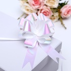 Подарочный бант - шар №3 перламутровый, белый, для упаковки подарков - Фото 2