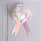 Подарочный бант - шар №3 перламутровый, белый, для упаковки подарков - Фото 4