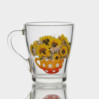 Кружка стеклянная «Цветочная чаша», 250 мл, рисунок микс - Фото 2