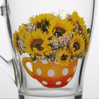 Кружка стеклянная «Цветочная чаша», 250 мл, рисунок микс - Фото 3