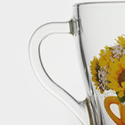 Кружка стеклянная «Цветочная чаша», 250 мл, рисунок микс - Фото 4