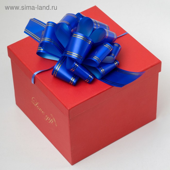 Бант-шар №5 "Золотые полосы", цвет синий - Фото 1