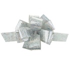 Подарочный бант - шар №3 голография, цвет серебро, для упаковки подарков - Фото 2