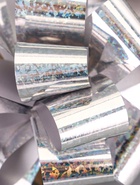 Подарочный бант - шар №3 голография, цвет серебро, для упаковки подарков - Фото 2