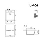 Мойка кухонная Ulgran U406-331, 500×445 мм, белая - Фото 2