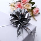 Подарочный бант - шар №3 металлик, цвет серебро, для упаковки подарков - Фото 2