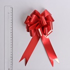Подарочный бант - шар №3 металлик, красный, для упаковки подарков - Фото 4