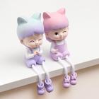 Набор фигурок полистоун «Малыш. Малышка-кошка небесная с длинными ножками», 2 шт., 19×6×6.5 см 6870380