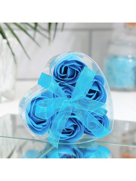 Мыльные розочки, синие, набор 6 шт.